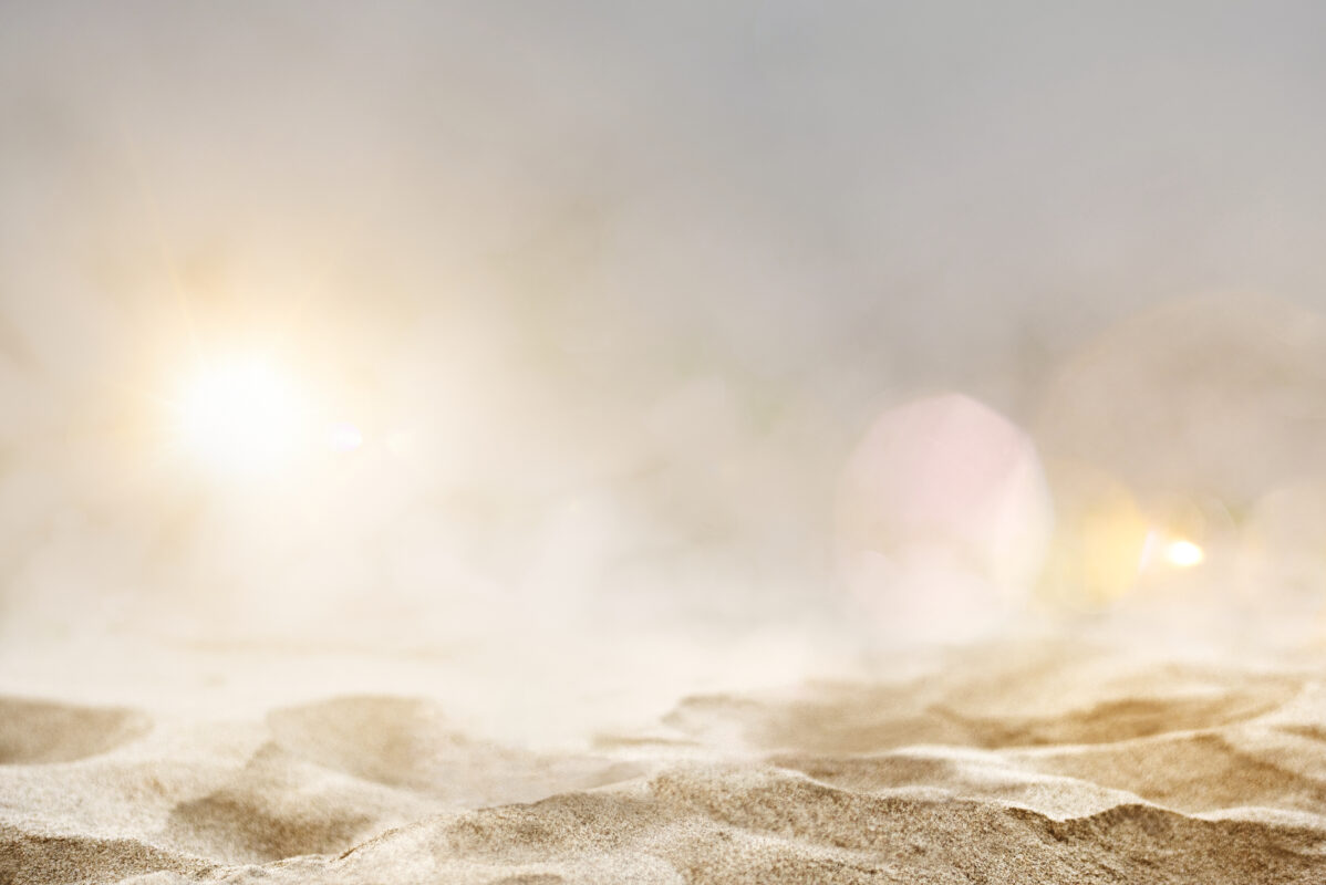 sandy beach ground view shot bokeh style